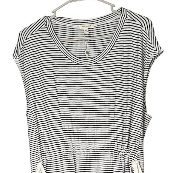 Max Studio women's black and white sleeveless top/coverup size L NWT - Picture 2 of 10